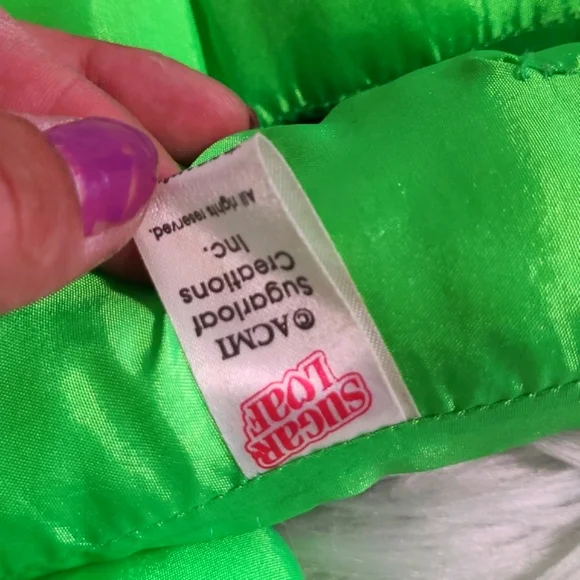 Vtg Y2K Halloween Plush Neon Green Skeleton Ghost Chef Stuffed Animal Sugar Loaf - Picture 13 of 14